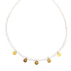 5 gold coins necklace white
