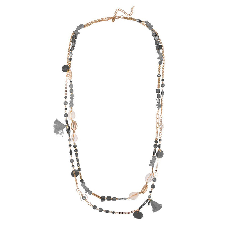 Laagjes ketting schelp - geel