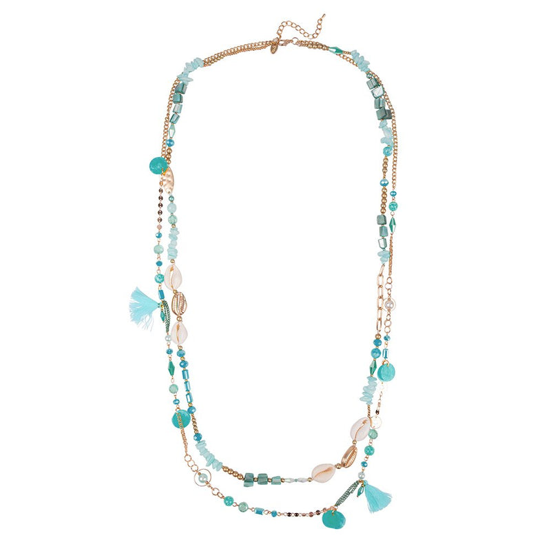 Laagjes ketting schelp - geel