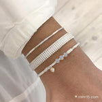 Bracelet set ‘White & Soft Blue’