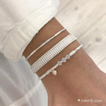 Bracelet set ‘White & Soft Blue’
